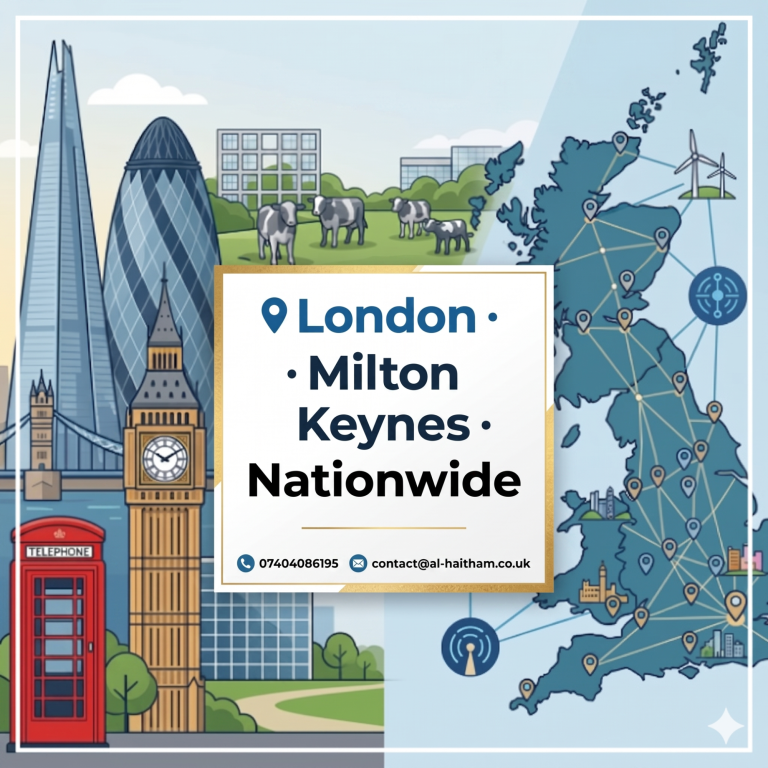 📍 London · Milton Keynes · Nationwide Illustration featuring landmarks from London and Milton Keynes, with a map of the UK.