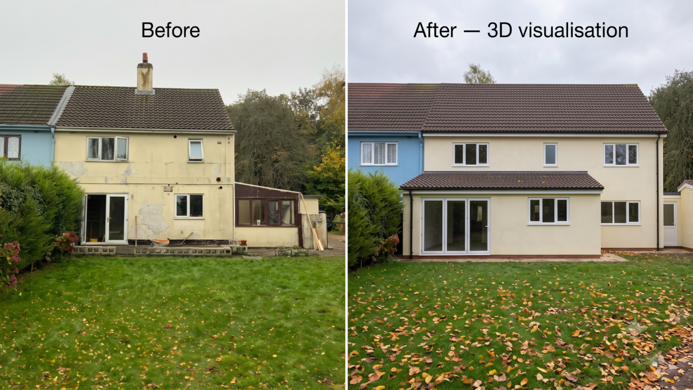 Approved Rear + Two Storey Side Extension in Holbeach