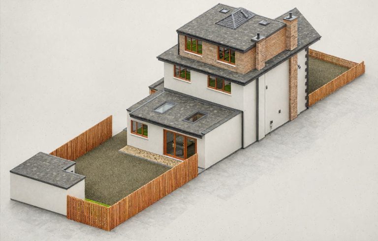 Exterior render Indoor swimming pool with wooden beams and natural light, surrounded by wooden flooring.