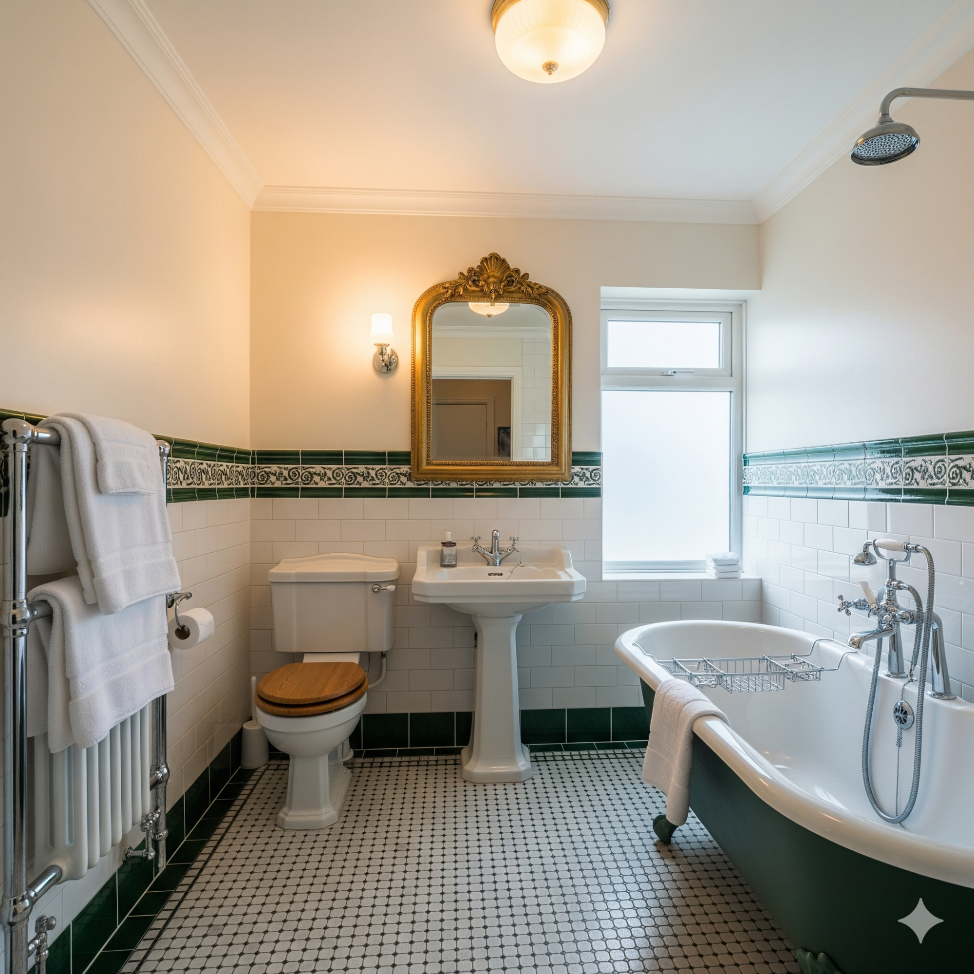 Classic & Traditional Elegant bathroom featuring a freestanding bath, pedestal sink, and vintage decor.